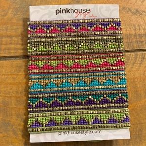 6 Pack Pink House Multicolor Adjustable Bracelets